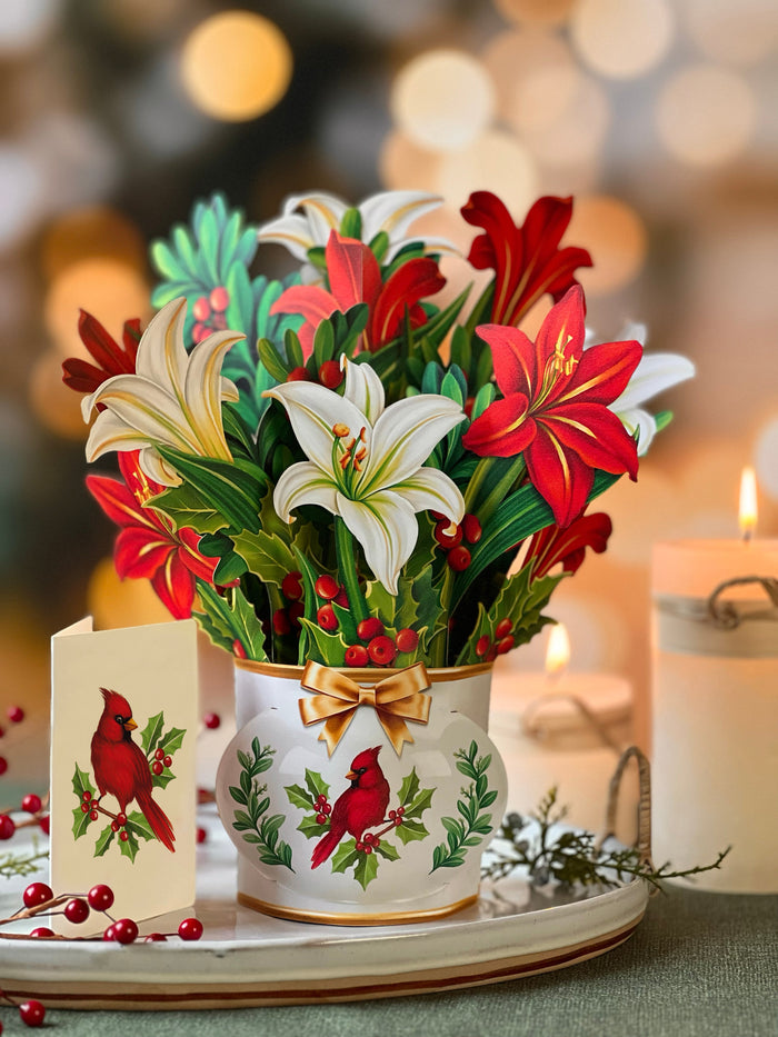 Winter Joy Pop-Up Flower Bouquet Card