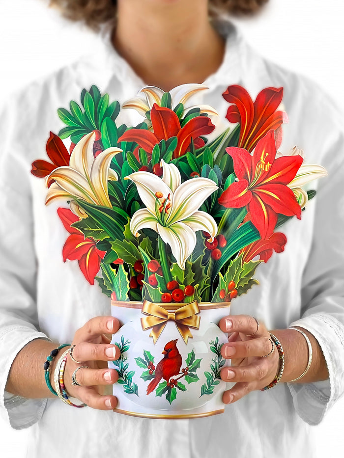 Winter Joy Pop-Up Flower Bouquet Card