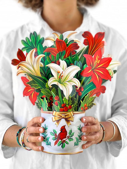 Winter Joy Pop-Up Flower Bouquet Card