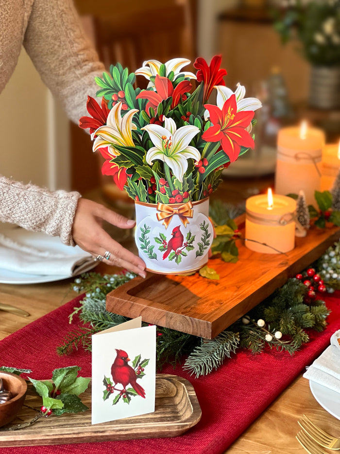 Winter Joy Pop-Up Flower Bouquet Card