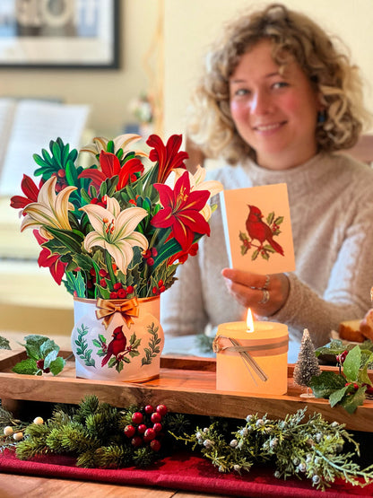 Winter Joy Pop-Up Flower Bouquet Card