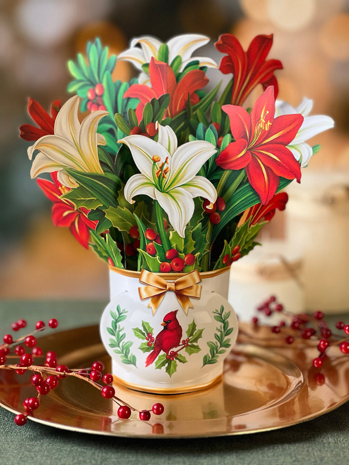 Winter Joy Pop-Up Flower Bouquet Card