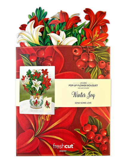 Winter Joy Pop-Up Flower Bouquet Card