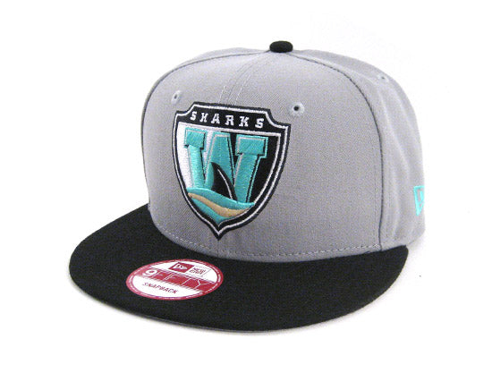 Worcester SHarks New Era 9Fifty Snapback Hat (AIR JORDAN RETRO 10 LIBERTY GRAY UNDERBRIM)