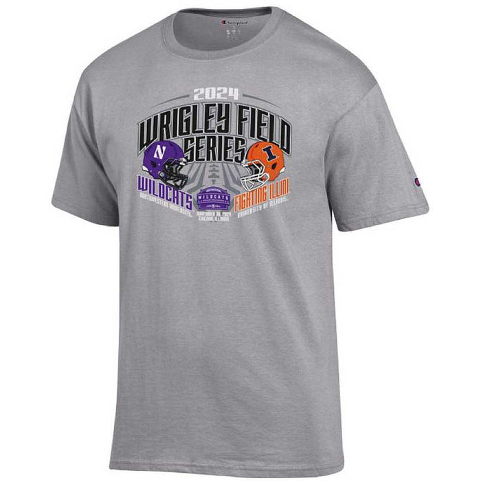 Wrigley Field Northwestern vs. University Of Illinois Champion Helmet T-Shirt