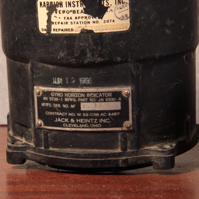 WWII Aircraft Instrument, Gyro Horizon Indicator (AN–5736–1) - 1940s - World War II