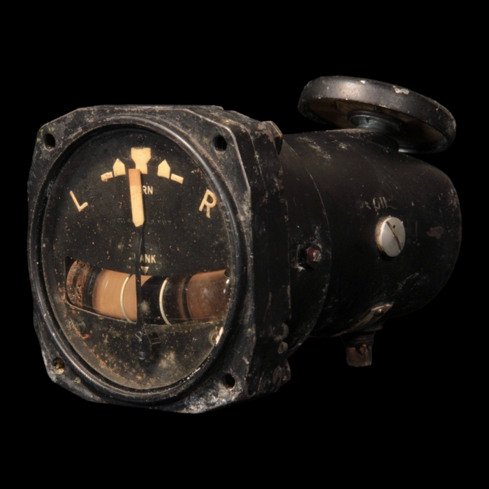 WWII Aircraft Instrument, Turn and Bank Indicator, Pioneer 88–I–3280 - 1940s - World War II